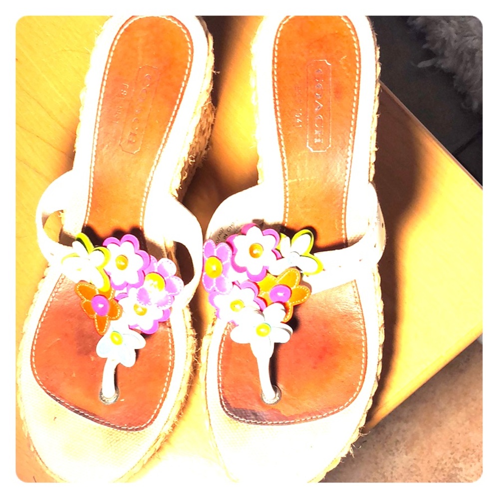 Coach espadrille wedge sandals